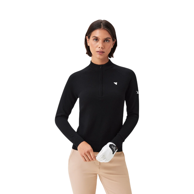 Macade Women's Bridge Merino Black Quarter Zip