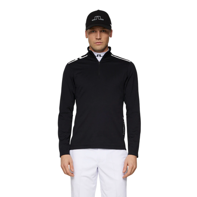 J.Lindeberg Leon Quarter Zip Black Mid Layer