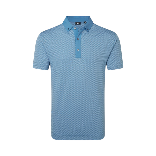 FootJoy EU Star Geo Jacquard Coastal Blue Polo