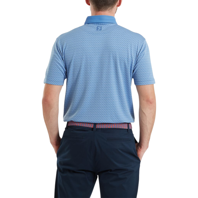 FootJoy EU Star Geo Jacquard Coastal Blue Polo