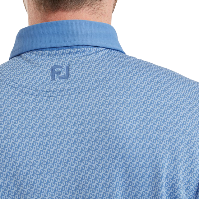 FootJoy EU Star Geo Jacquard Coastal Blue Polo