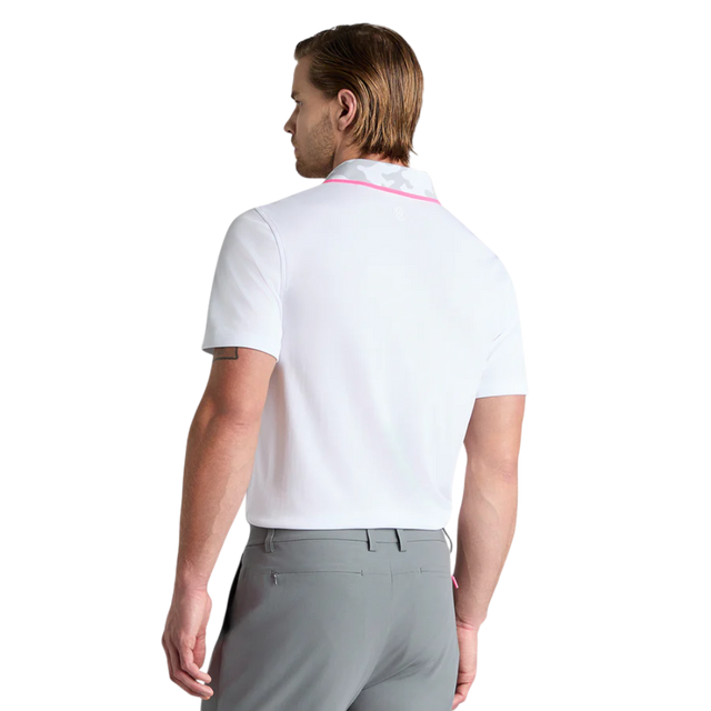 G/FORE Camo Collar Performance Pique Snow Polo Shirt