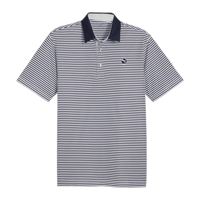 Puma Pure Striped Deep Navy/White Glow Polo