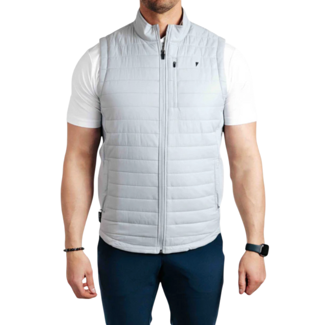 Primo Light Gray Puff Vest Jacket