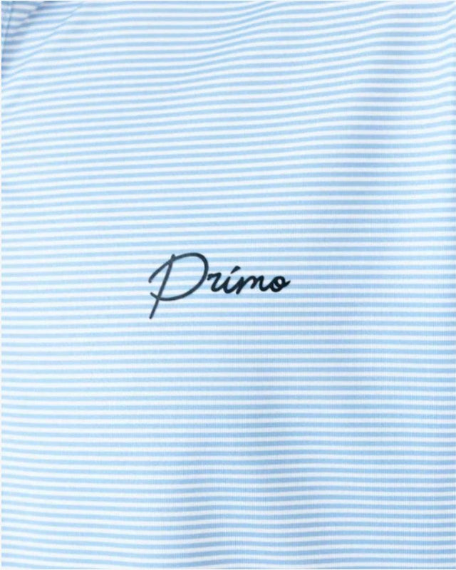Primo & Grant Horvat Light Blue Micro Stripes Blade Polo