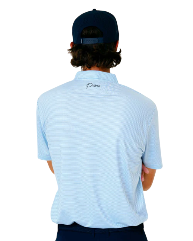 Primo & Grant Horvat Light Blue Micro Stripes Blade Polo