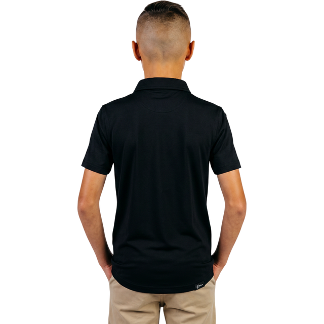 Primo Youth Boy's Black Classic Polo