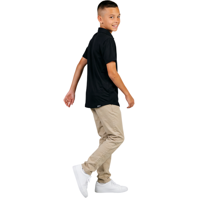 Primo Youth Boy's Black Classic Polo