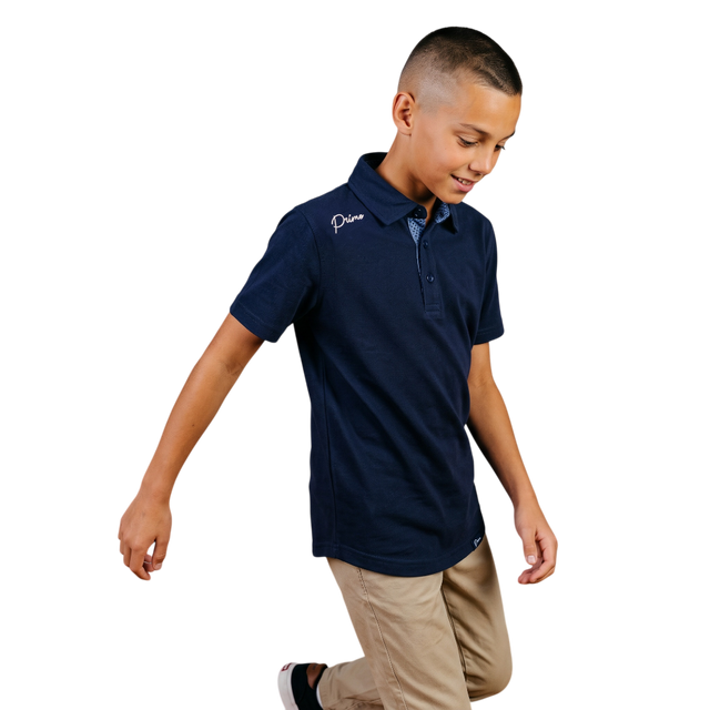 Primo Youth Boy's Navy Classic Polo