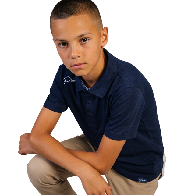 Primo Youth Boy's Navy Classic Polo