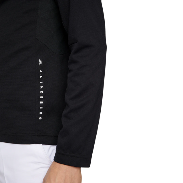 J.Lindeberg Leon Quarter Zip Black Mid Layer