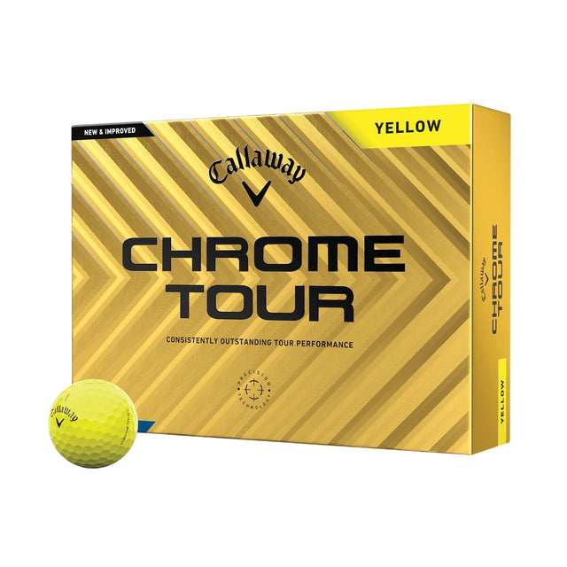 Callaway Chrome Tour 24 Yellow Golf Balls - One Golf
