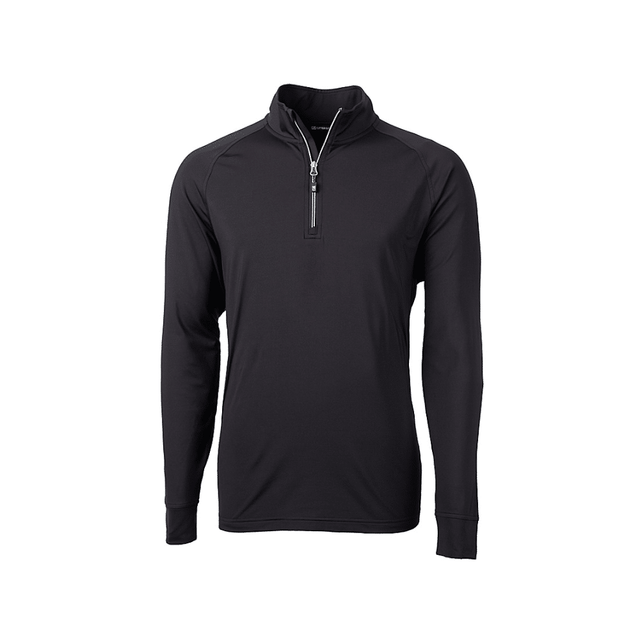 Cutter and Buck Mens Adapt Black Half Zip