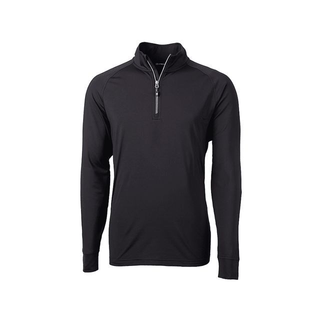Cutter and Buck Mens Adapt Black Half Zip - One Golf