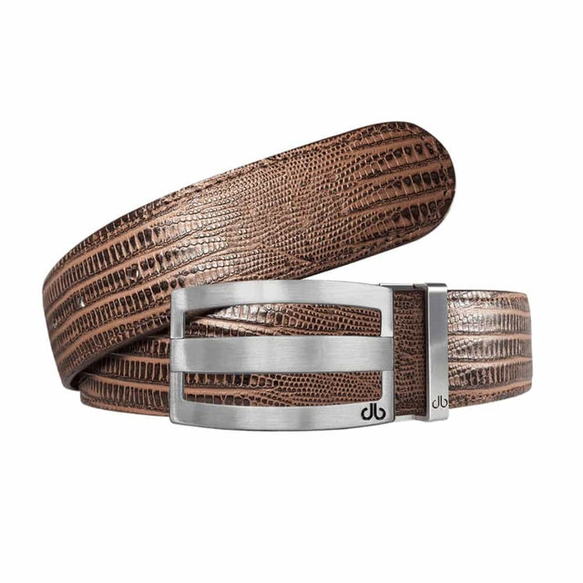Druh Brown Lizard Leather Belt - One Golf