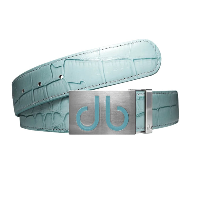 Druh Aqua Crocodile Leather Belt
