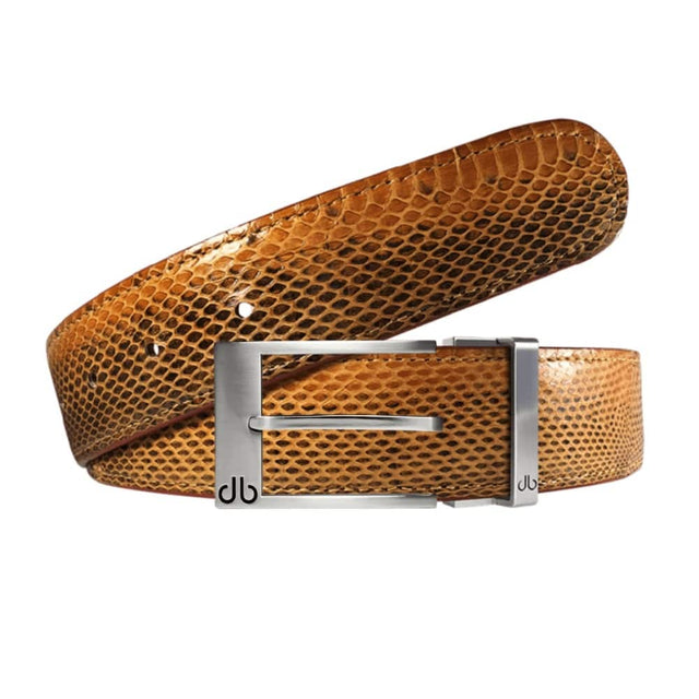 Druh Dark Brown Snakeskin Leather Belt