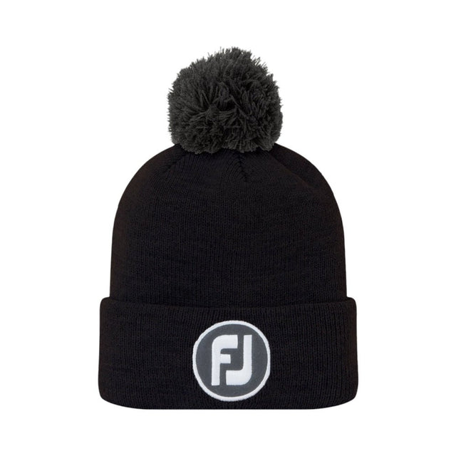 FootJoy Black Pom Pom Knit Hat - One Golf