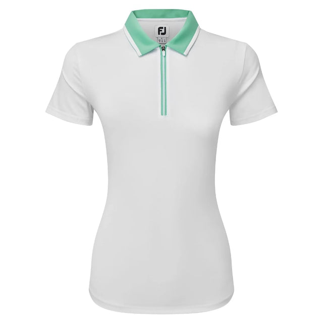 FootJoy Colour Block White/Mint Ladies Polo Shirt - One Golf