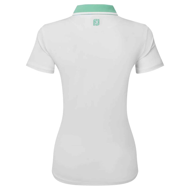 FootJoy Colour Block White/Mint Ladies Polo Shirt - One Golf