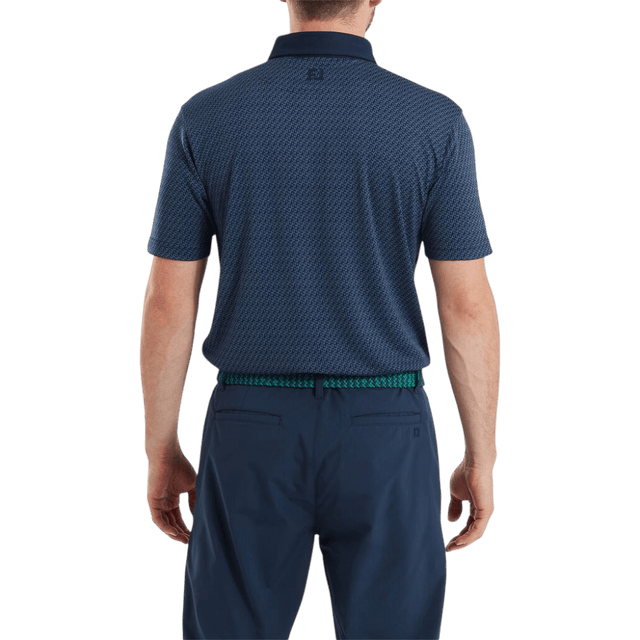FootJoy EU Star Geo Jacquard Navy Polo - One Golf