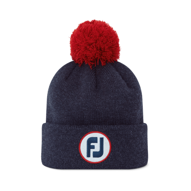 FootJoy Heather Navy Pom Pom Knit Hat - One Golf
