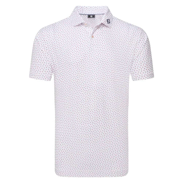 FootJoy Bounce Print Pique White/Hibiscus/Flint Polo