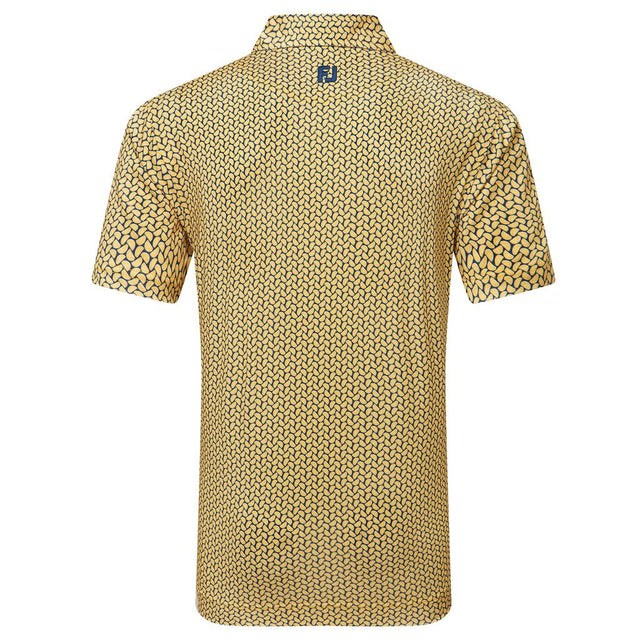 FootJoy EU Citrus Print Lisle Taxi/Navy Polo