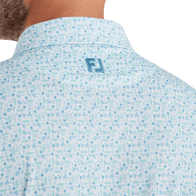 FootJoy Surfs Up Deep Reef/White/Sea Glass/Blue Reef Shirt - One Golf
