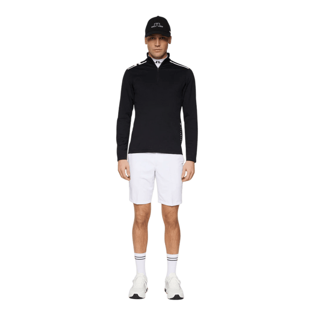 J.Lindeberg Leon Quarter Zip Black Mid Layer - One Golf