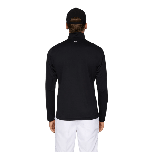 J.Lindeberg Leon Quarter Zip Black Mid Layer - One Golf