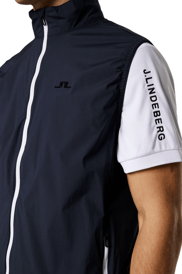 J.Lindeberg Navy Ash Light Packable Vest - One Golf