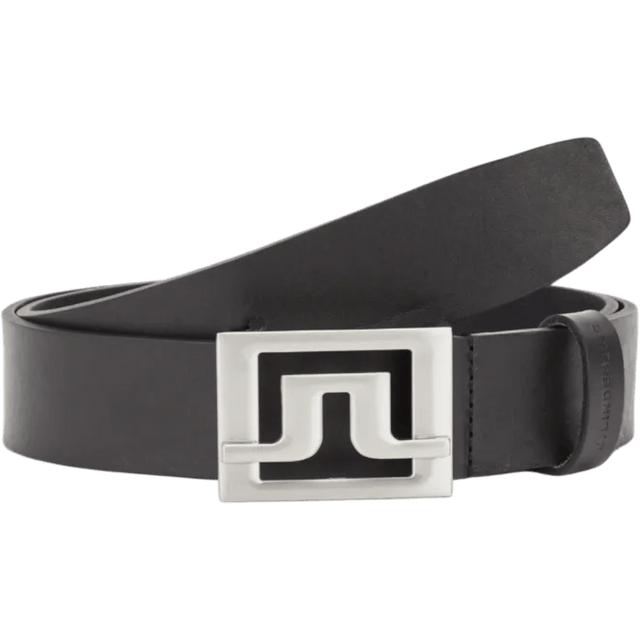 J.Lindeberg Slater 40 Pro Black Leather Belt - One Golf