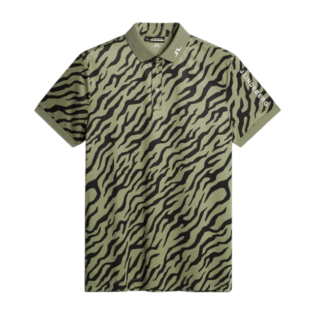 J.Lindeberg Tour Tech Tiger Olive Print Polo - One Golf