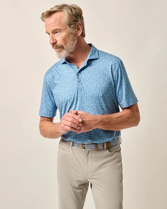 Johnnie-O Mojave Barrels Blue Polo