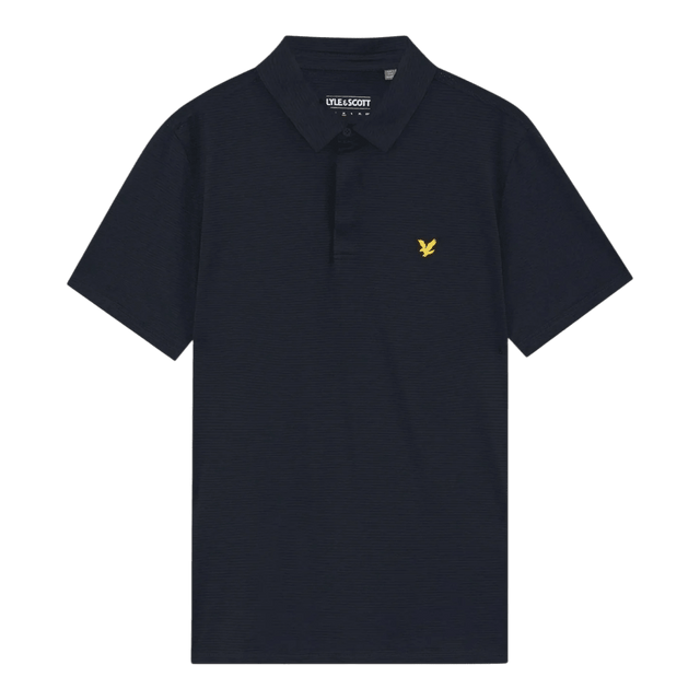 Lyle & Scott Golf Dark Navy Concealed Placket Polo Shirt - One Golf