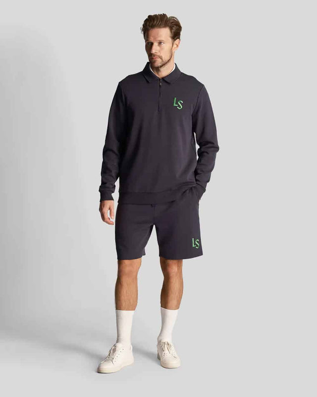 Lyle & Scott LS Logo 1/4 Zip Dark Navy Sweatshirt