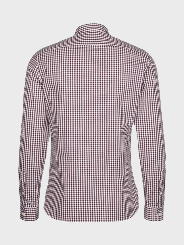 Lyle & Scott Gingham Burgundy Golf Shirt