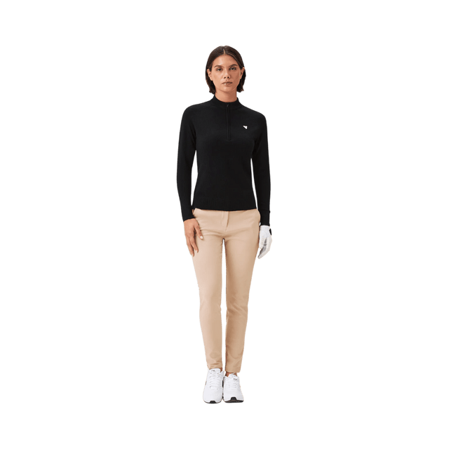 Macade Women's Bridge Merino Black Quarter Zip - One Golf