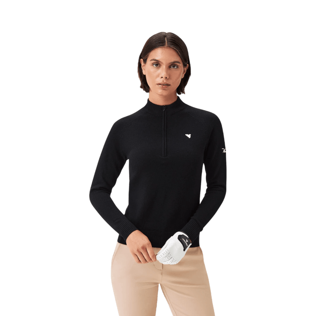 Macade Women's Bridge Merino Black Quarter Zip - One Golf