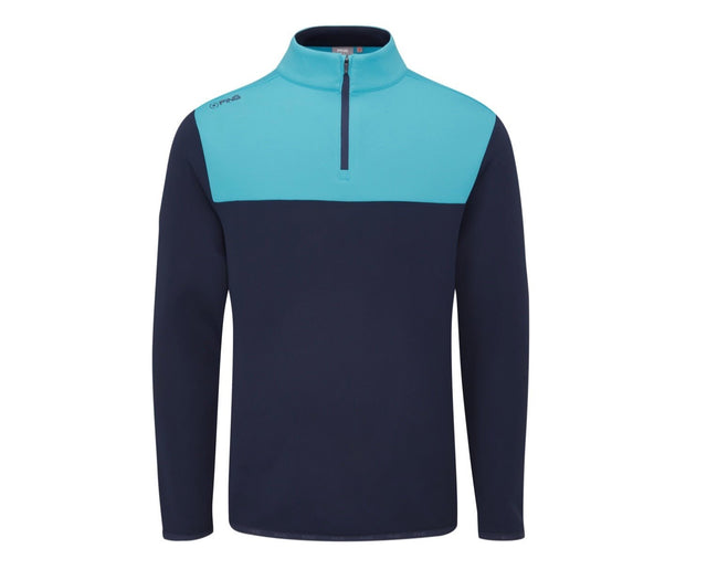 Ping Kinver 1/4 Zip Midlayer Navy Turquoise - One Golf