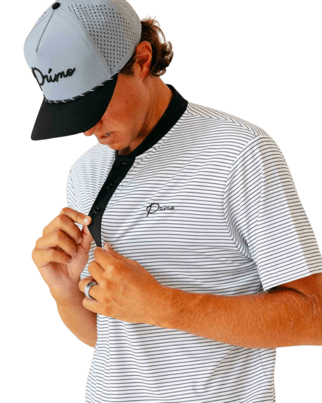 Primo & Grant Horvat White/Black Stripes Blade Polo - One Golf