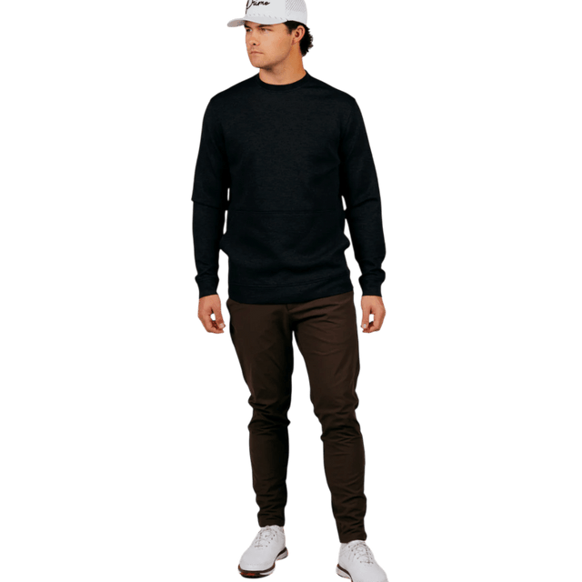 Primo Heather Charcoal Fairway Crew Neck - One Golf