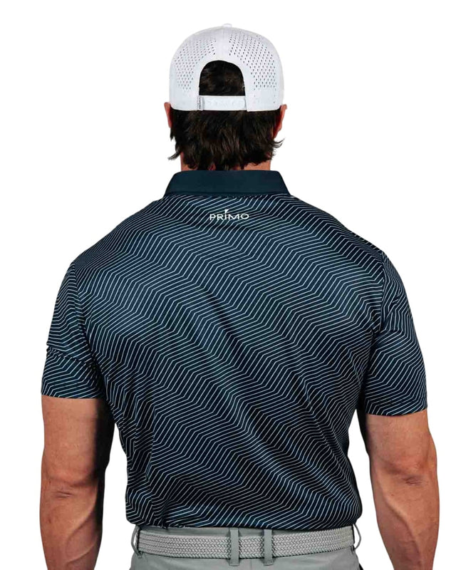 Primo Navy Chevron Classic Polo