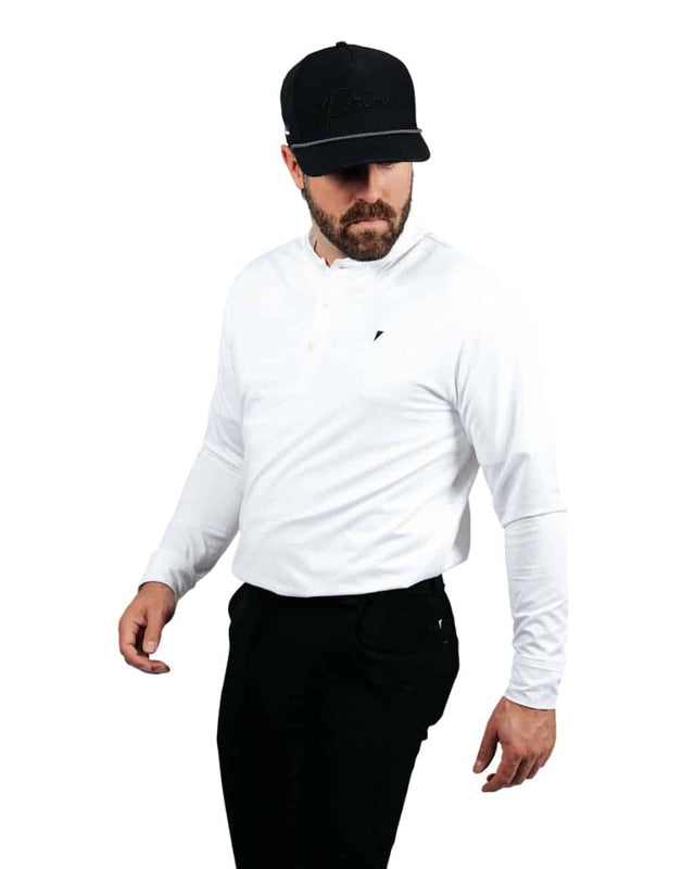 Primo White Long Sleeve Blade Polo - One Golf