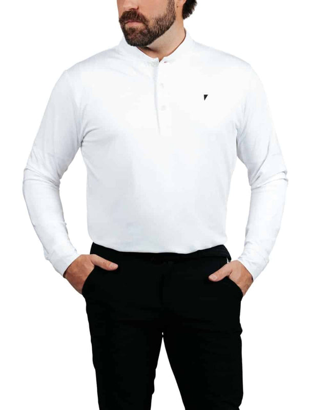 Primo White Long Sleeve Blade Polo - One Golf
