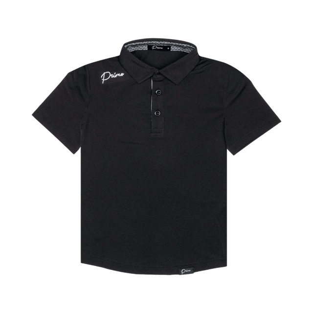 Primo Youth Boy's Black Classic Polo - One Golf