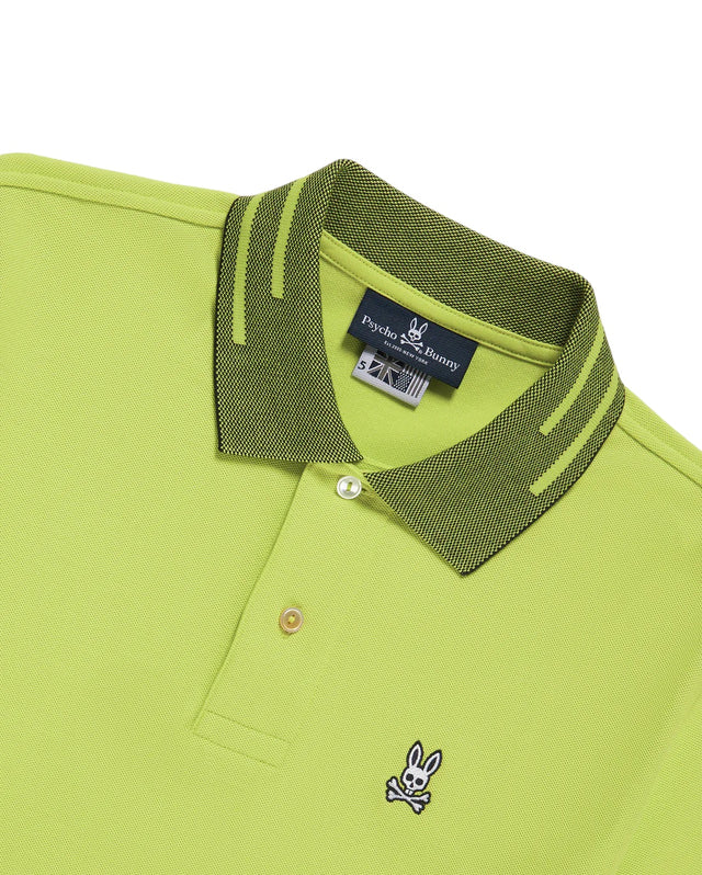 Psycho Bunny Men's Strype Fashion Lime Granita Polo