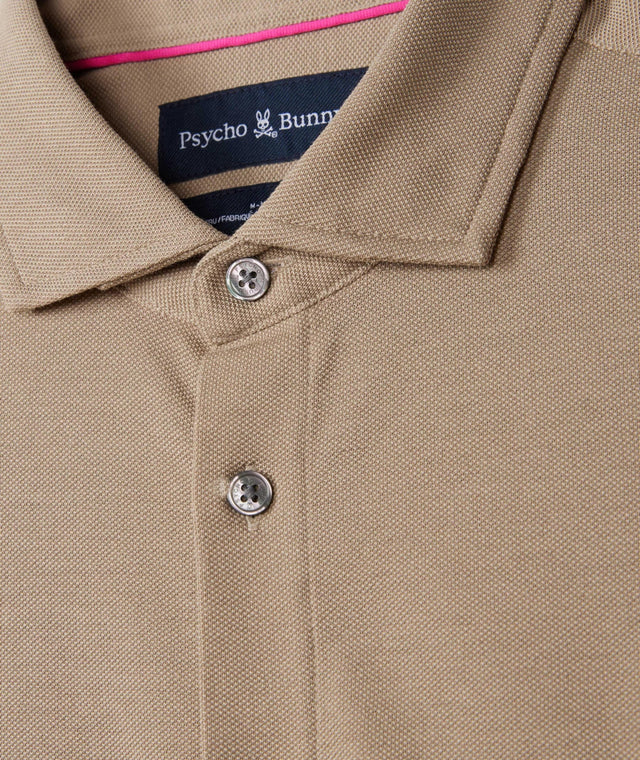 Psycho Bunny Austin Pique Oxford Stone Long Sleeve