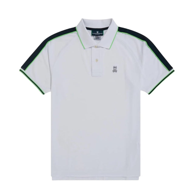 Psycho Bunny Jayden Stripe Sport Mens White Polo